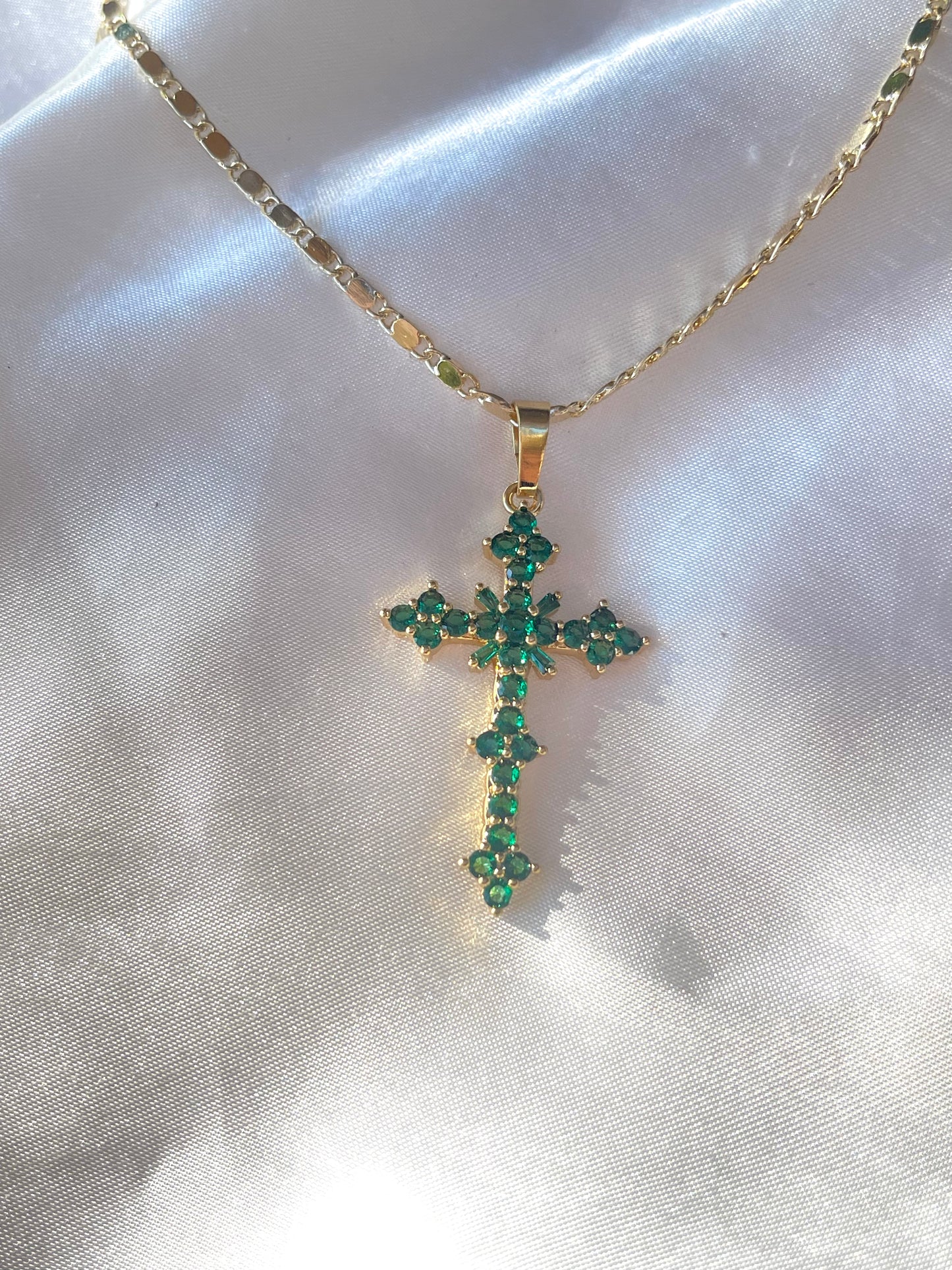 Green Cross Necklace