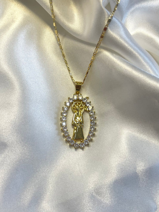 Diamond Santa Muerte Necklace