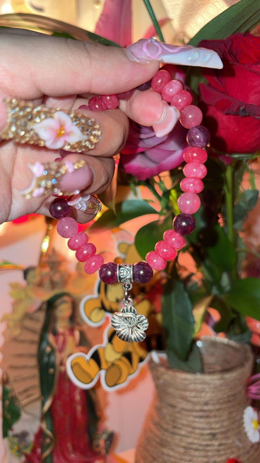 Pink Jade Crystal Bracelet