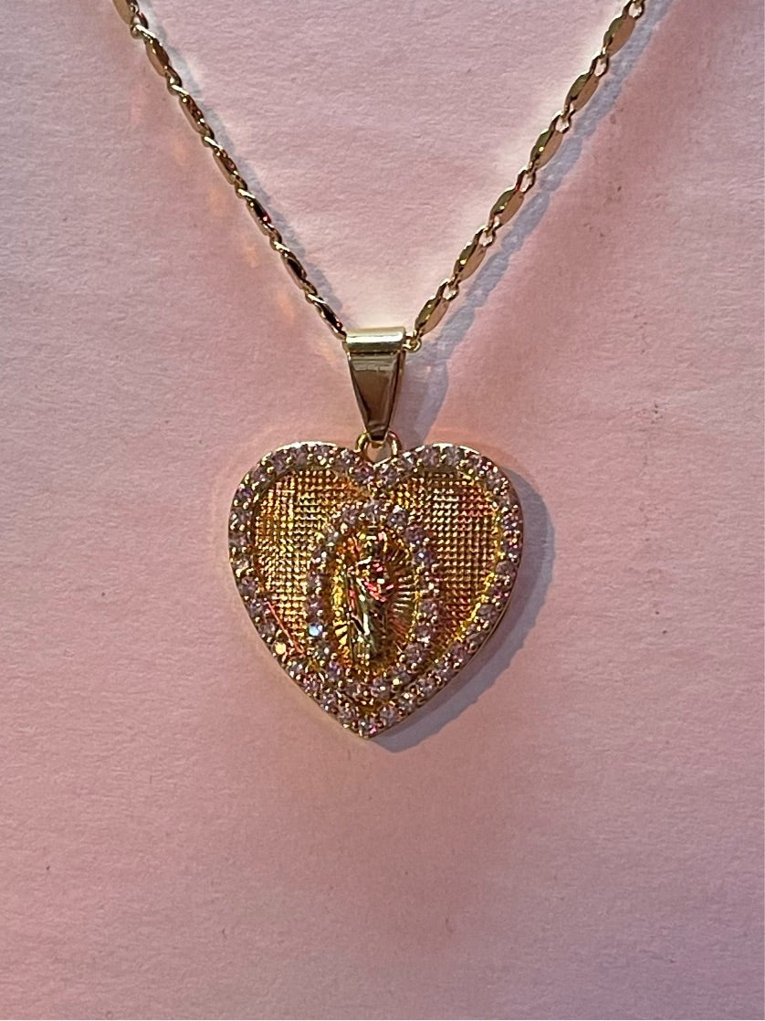 Heart San Judas Necklace